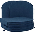 Outdoor Chair Cushions, D Shaped, Set of 4, 18.5 x 16, Navy Blue | Fade-Resistant, Water-Resistant, Patio Furniture Seat Chair Pads Replacement, Non-Slip Bottom with Ties, Removable Cover by Unknown