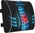SweetSlubr Lumbar Support Pillow for Office Chair, Back Support(Black,XL) | 4.7" Thick, Memory Foam, Adjustable Straps, Machine Washable Mesh Cover, Lower Back Pain Relief for Office, Car & Gaming by Unknown