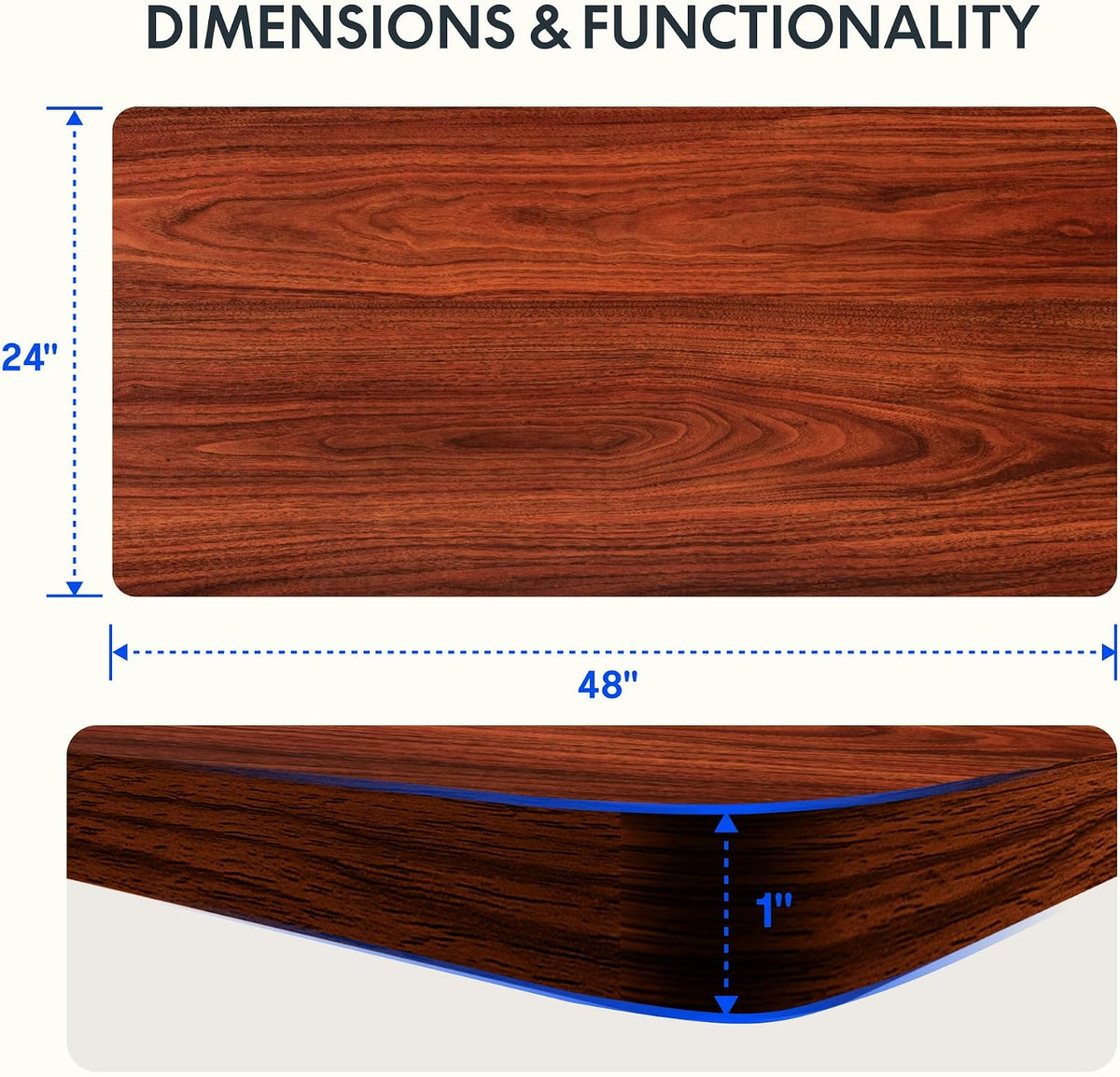 FLEXISPOT EN2 48"x24" Standing Desk with Power Strip Bundle, Mahogany - Image 3