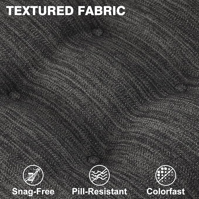 Shinnwa Dining Chair Cushions Set of 2, Dual-Layer Memory Foam Kitchen Chair Cushions, Patented Design Seat Pads with Ties, 16.5 x 16.5 x 3.5in, 2 Pack, Charcoal - Image 4