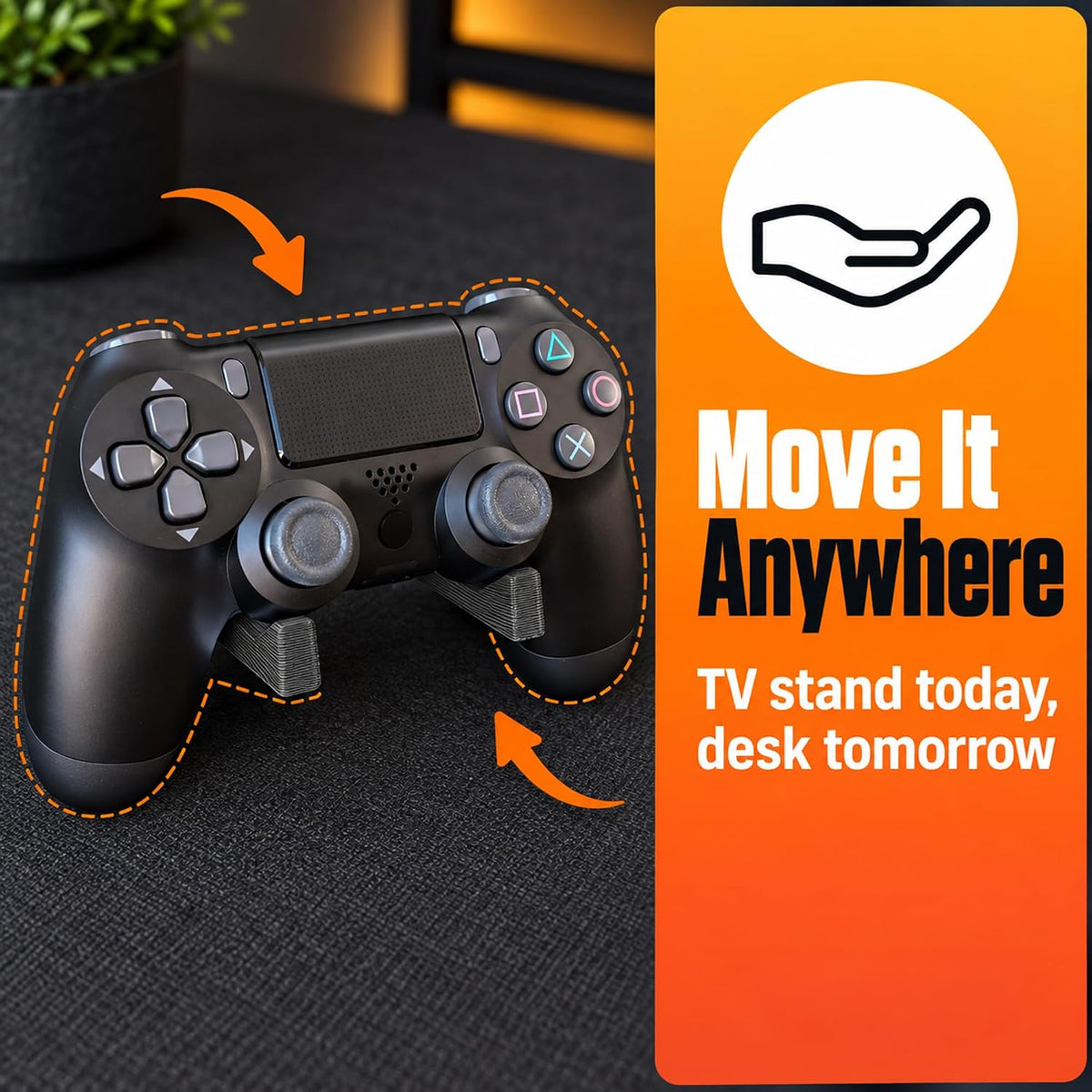 SplashNColor Gaming Controller Stand Holder Compatible with Dual Analog Gamepads – Freestanding Analog Grip Display | Desk Shelf Organizer for Console Accessories and Game Room Storage - Image 5