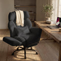 Office Chair with Flip Armrests,Comfy Criss Cross Chair for Pets Sitting,Big and Tall Office Chair with Foot Rest,Extra Wide Seat & Lumbar Pillow,Ergonomic Computer Gaming Chair,Teddy Fleece,Black by Sofayonn