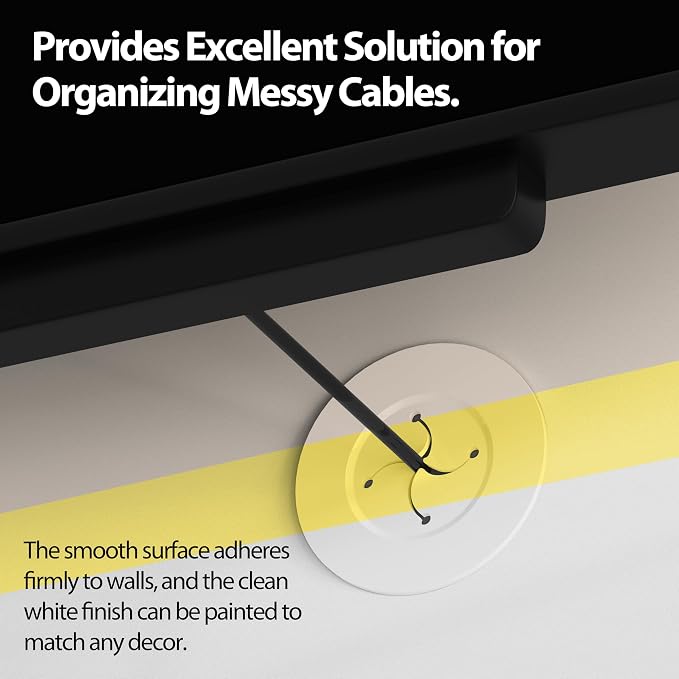 3in in Wall Cable Management Kit, Wire Hider to Hide Cords Wall Mounted TV | Easy Install Cord Covers Kit, White Cord Hiding for Wall - 4Pack Suitable for HDMI, TVs, Desks, Audio - Image 3