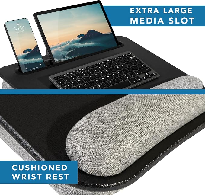 LAPGEAR Portable Laptop Lap Desk – Black, Fits 15.6" Laptops - Image 4
