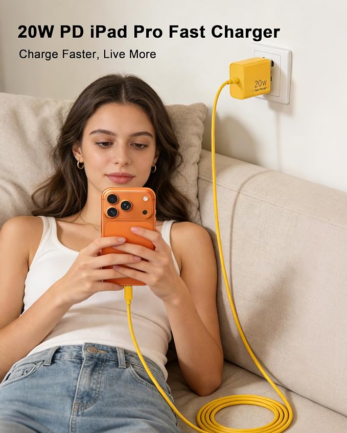 iPhone 17 16 15 Charger Fast Charging 10FT, 20W USB C Charger Block & Cable | 2Pack [Apple MFi Certified] 20W Type C Charger & 10FT Long Type C Charging Cord for iPhone 17/17 Pro/17 Pro Max/16 15 Pro Max - Image 8