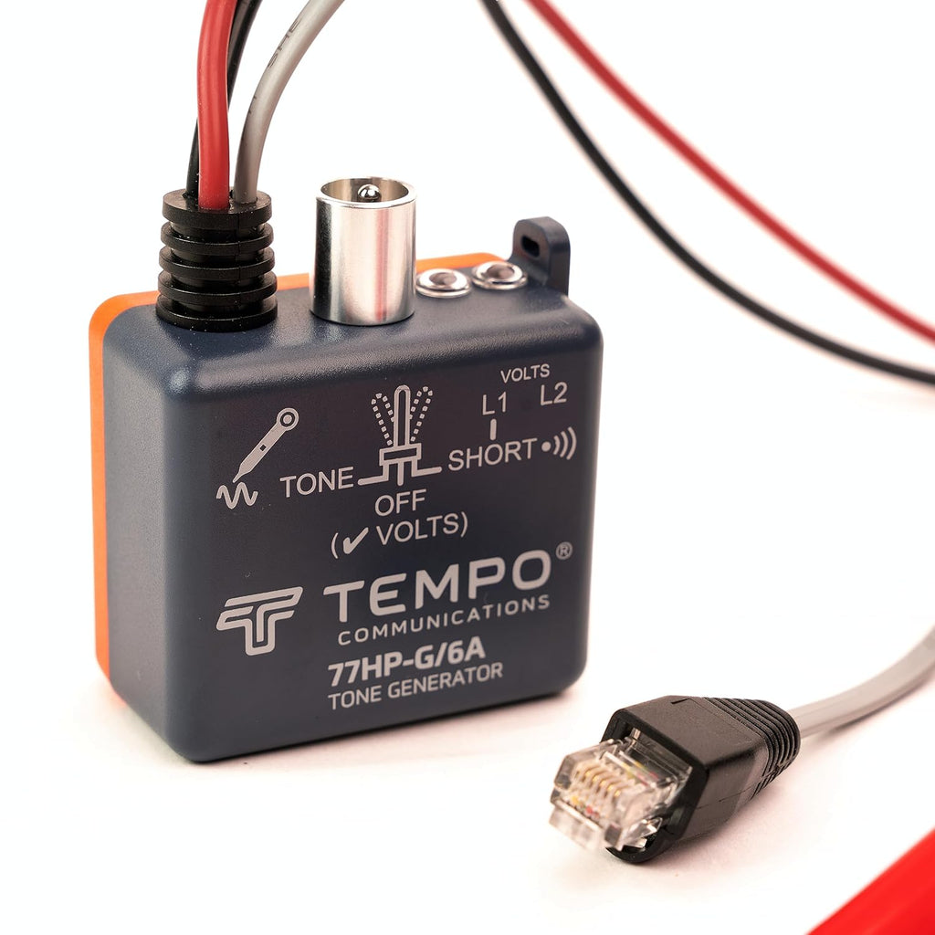 TEMPO 77HP-G/6A Tone Generator w/ABN Clips | Cable Tracing, Continuity Testing, Polarity Testing | RJ11, RJ45 | Twisted Pair & Coaxial Cables | Professional Grade Wire Tracer - Image 8