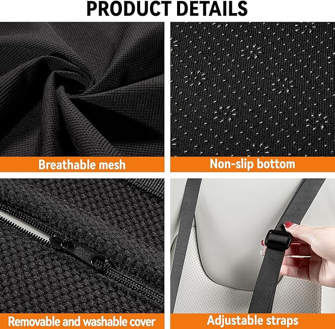 Lumbar Support Pillow for Car,Back Support for Car Seat Cushion,Adjustable Straps Securely Fixed Car Lumbar Support Pillow for Office Chair (Black) - Image 5