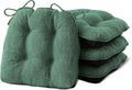 IPYNBAP Chair Cushions for Dining Chairs Set of 4, Kitchen Chair Cushions, Chair Pads with Ties Non Slip Backing, Christmas Room Decor, Tufted Memory Foam Seat Cushion 4 Pack, 15.5x15.5x4, Dark Green by IPYNBAP