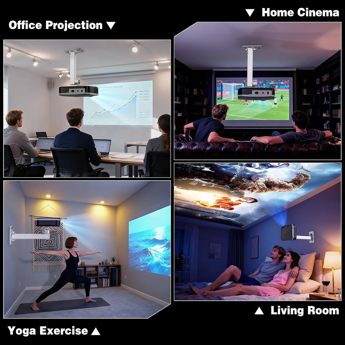 Projector Stand, Projector Wall Mount with 1/4-Inch Thread, White - Image 7
