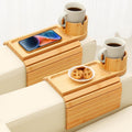 2 Packs Couch Armrest Table,Bamboo Folding Anti Slip Sofa Storage by BAMTRAY