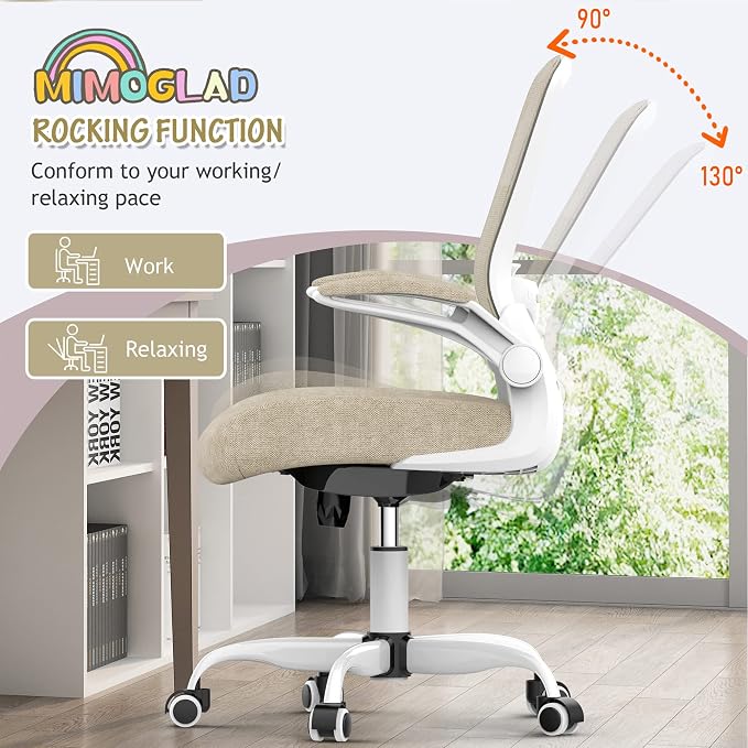 Mimoglad Home Office Chair - Ergonomic High Back Desk Chair with Adjustable Lumbar Support and Thickened Seat Cushion - Breathable Mesh Computer Chair - Image 4