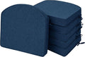 Outdoor Chair Cushions, D Shaped, Set of 6, 19 x 19 Inch, Navy Blue | Fade-Resistant, Water-Resistant, Patio Furniture Seat Chair Pads Replacement, Non-Slip Bottom with Ties, Removable Cover by Unknown