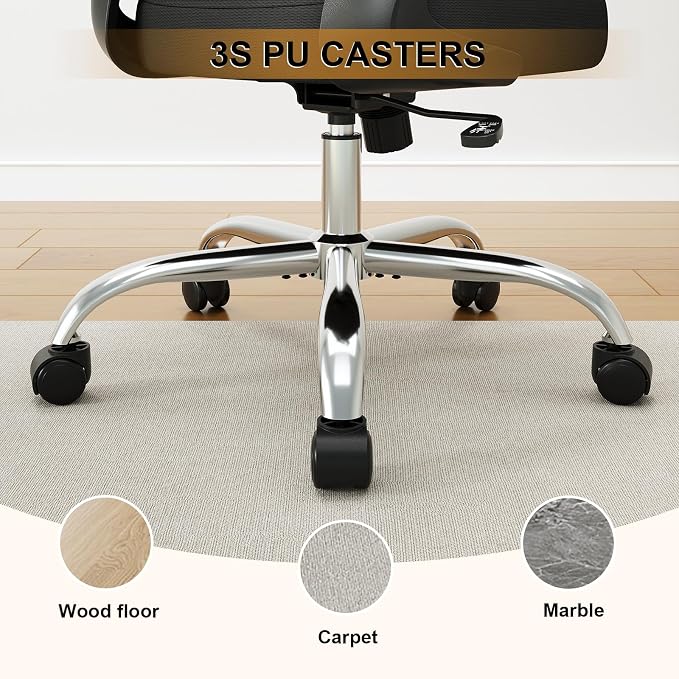Office Chair|Ergonomic Desk Chairs 330LBS Capacity | Flip-up Armrests,Mesh Computer Chair,High Back,Comfy Work,Adjustable Lumbar Support - Image 6