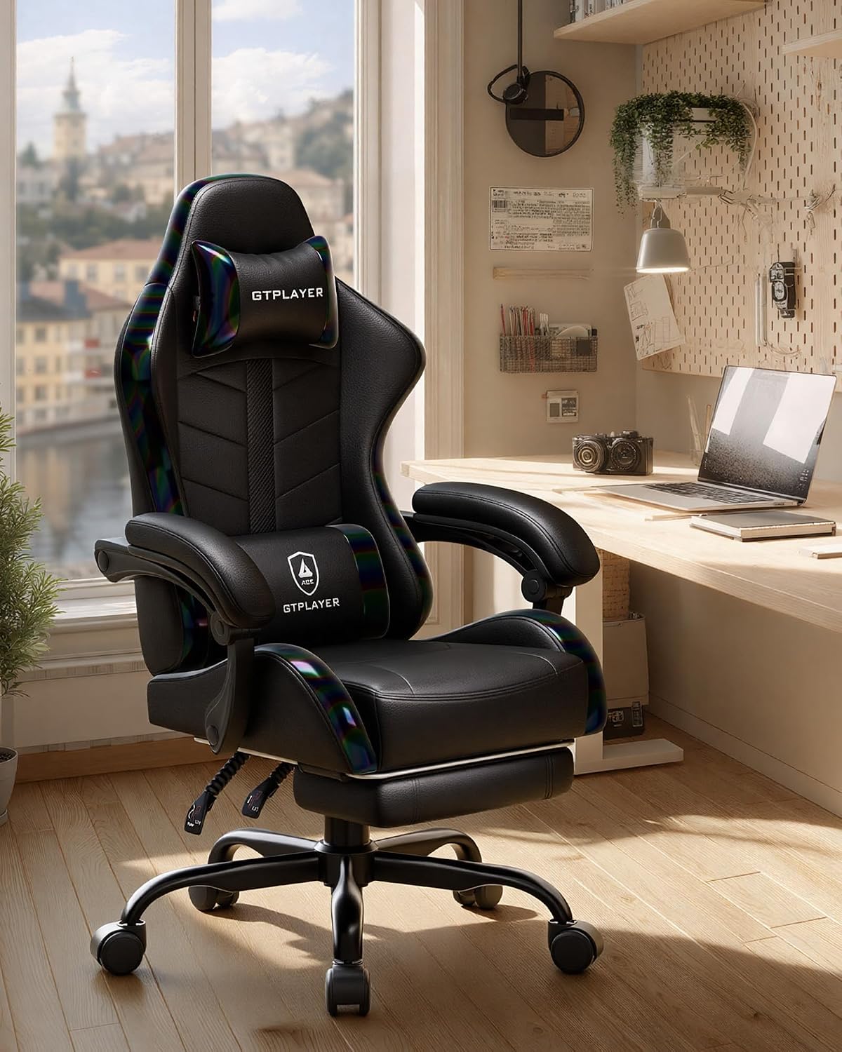 GTPLAYER Gaming Chair, Computer Game Chair for Adults, Iridescent Black - Image 9