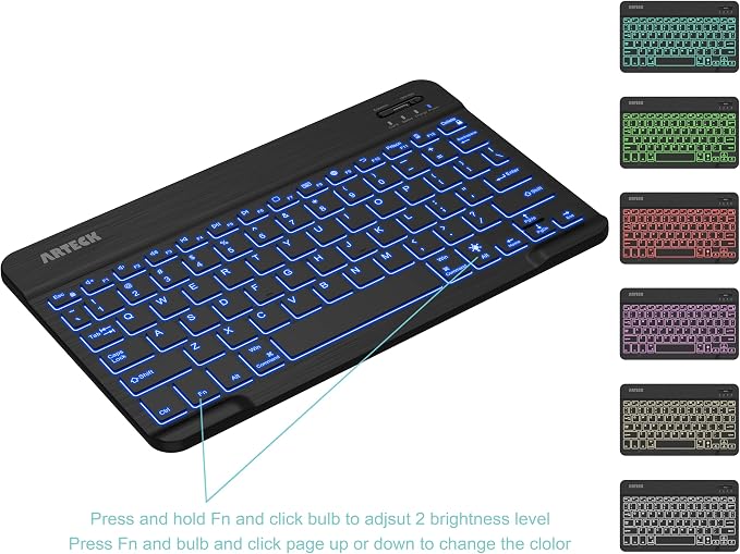 Arteck Universal Backlit Wireless Bluetooth Keyboard for iPad, Tablet, PC - Image 6