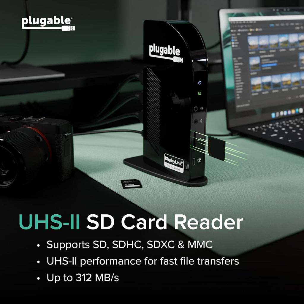 Plugable USB-C Triple Monitor Docking Station, 13-in-1, 100W Charging - Image 7