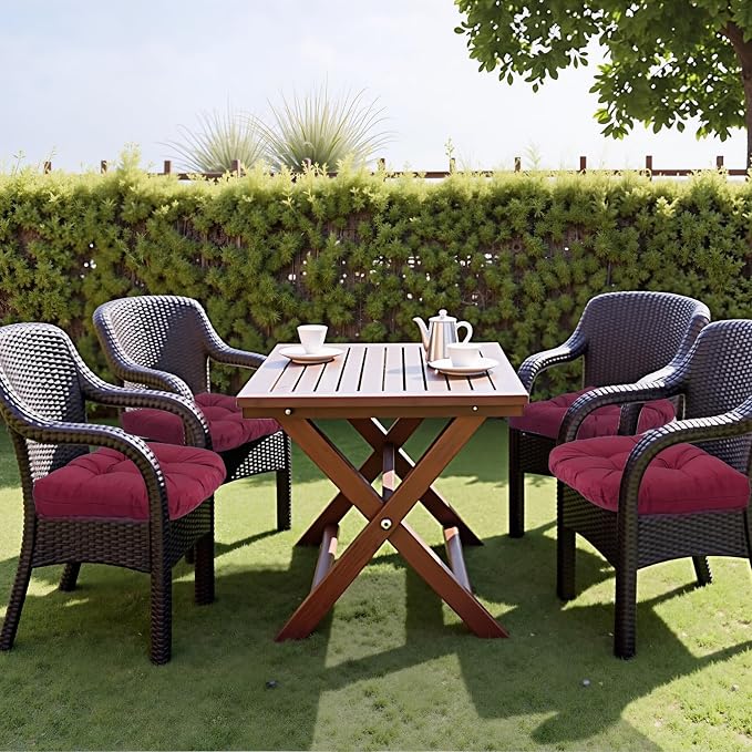MTMR Outdoor Chair Cushions Set of 2, Patio Furniture Seat Pads, Waterproof | 2Pcs , waterproof cover, PP cotton, u-shaped, no-fading, thick patio seat pads for outdoor wicker furniture in yard, 19x19x4 - Image 3