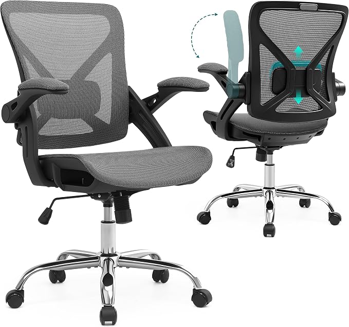 Ergonomic Office Chair, Computer Desk Chair with Lumbar,Grey | Tilt Function, Comfy Wide Seat,Adjustable Lumbar Support, Swivel Executive Computer Desk Chairs for Company and Home by NexthroOfficeChair