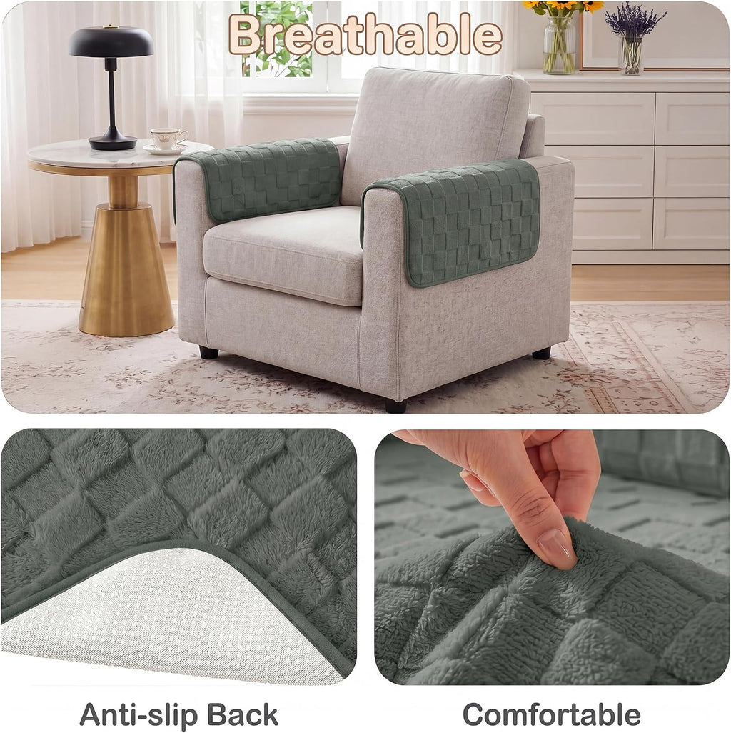 Foxdecor Couch Arm Covers for Sofa Arm Chair Covers Set of 2 - Image 5
