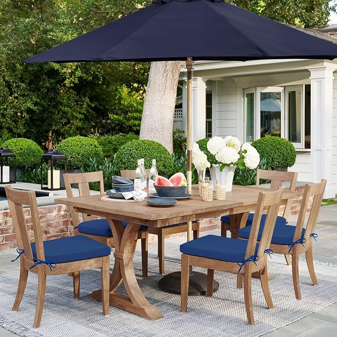 HARBOREST Outdoor Chair Cushions Set of 6, Water Resistant Patio Chair Cushions with Ties, Outdoor Seat Cushions for Patio Furniture, 17"x16"x2", Royal Blue - Image 7