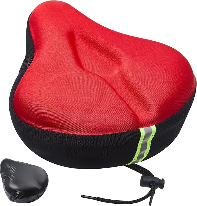 Zacro Bike Seat Cushion - Gel Padded Bike Seat Cover for Men Women Comfort, Extra Soft Exercise Bicycle Seat Compatible with Peloton, Outdoor & Indoor Bike Saddles by ZACRO