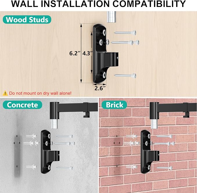WALI Long Arm Monitor Wall Mount for 17-33 inch Screens, Extra Long Reach Single Wall Mount Monitor Arm, Full Motion Adjustable Vesa Wall Bracket 75x75/100x100mm, up to 22lbs (GSWM001L), Black - Image 8