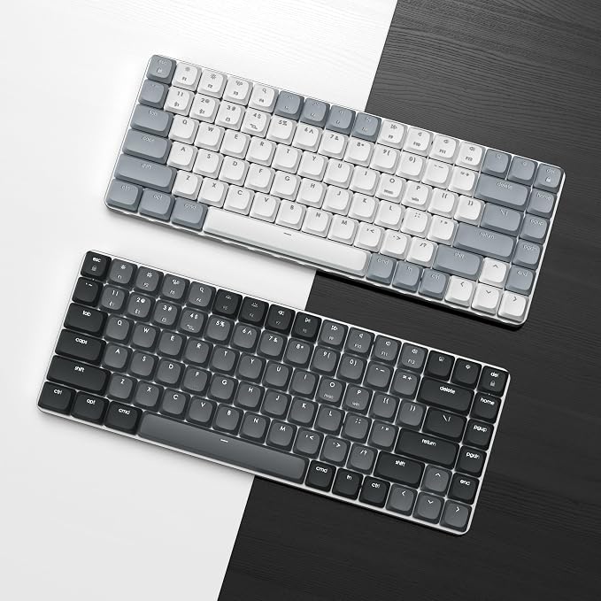 Satechi SM1 75% Mechanical Keyboard, Backlit Bluetooth, Light Gray/White | 84 Keys, Compact Wireless, Gaming, for Mac and Windows - Image 9