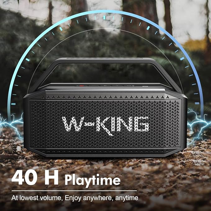 W-KING Loud Bluetooth Speaker, 100W Max IPX6 Portable Waterproof Outdoor Speakers Bluetooth Wireless 108dB Large Rugged Floating Boombox, 60W Deep Bass Subwoofer/40H/TF/AUX/Custom EQ for Party Camping - Image 6