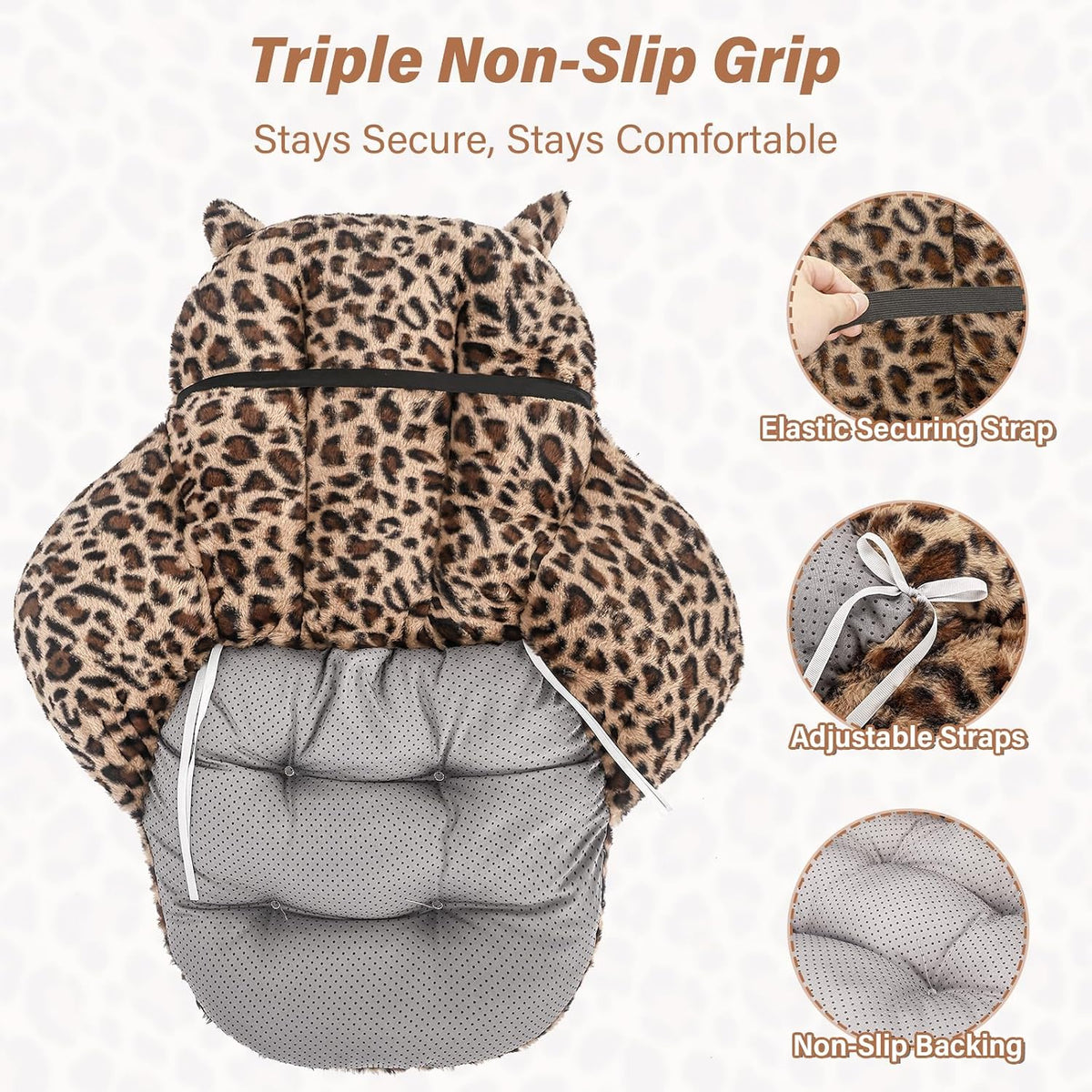 DOBUONO Comfy Office Chair Cushion: 17.5" L x 17.5" W x 18" H Cute Seat Cushion Kawaii Cushion for Gaming Chair with Backrest Non-Slip Floor Seating for Adults and Pets Khaki Stuff for Room Decor - Image 3