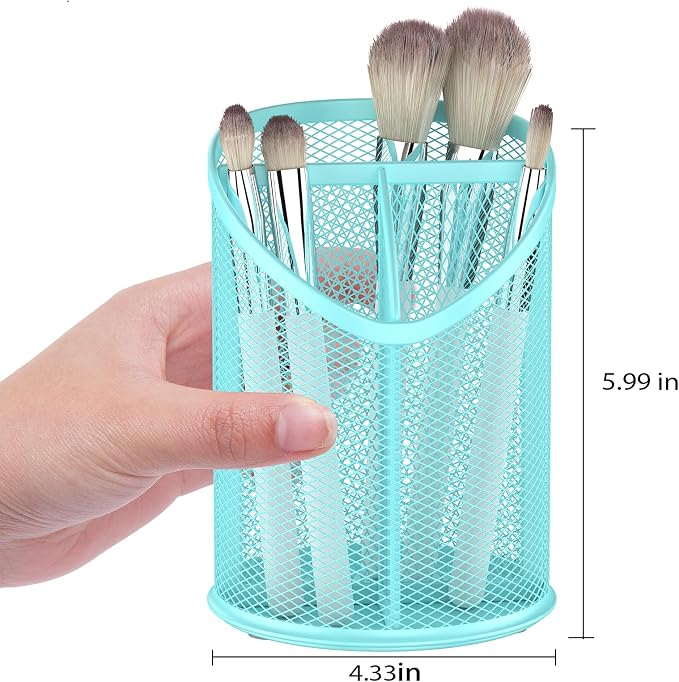 Delifox 2 Pack Pen Holder Mesh Round Pencil (Blue) - Image 2