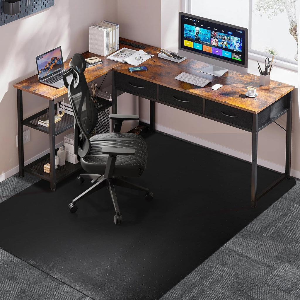 Large Office Chair Mat for Carpet, 46"x 60" Heavy Duty Desk Chair Mat by FURKIT
