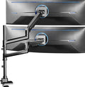 VIVO Pneumatic Arm Dual Ultrawide Monitor Extra Tall Desk Mount for Up to 49 inch Screens, Heavy Duty Clamp, Holds 2 Ultra Wides Up to 44 lbs, Black, STAND-V120K by Unknown