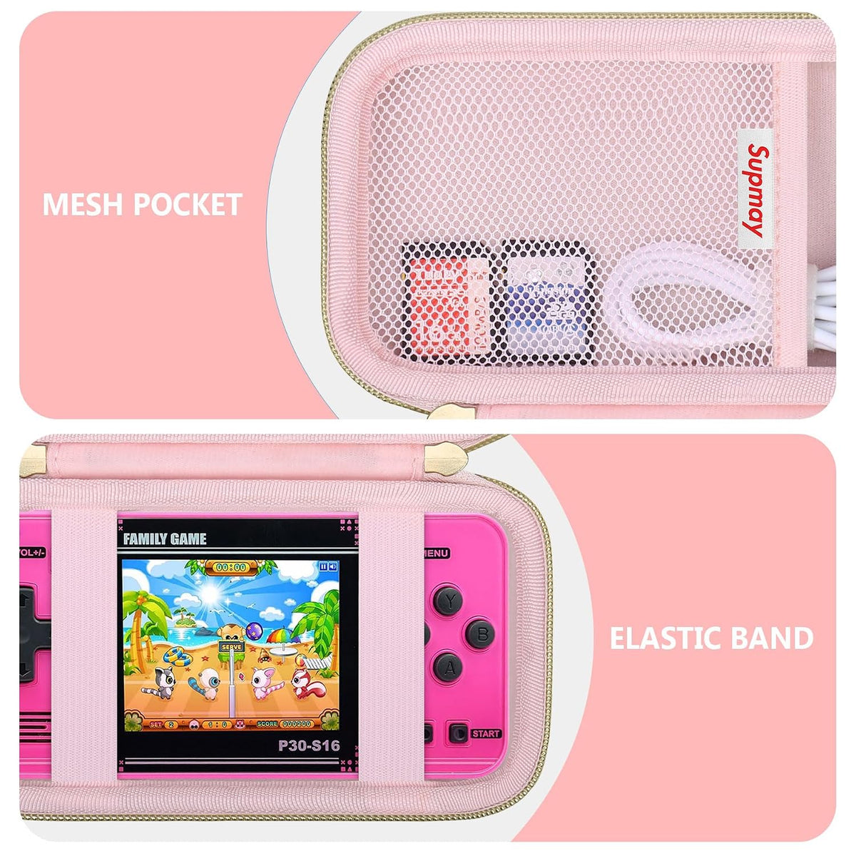 Supmay Carrying Case Compatible with WELLST-G Handheld Game for Kids, Pink - Image 4