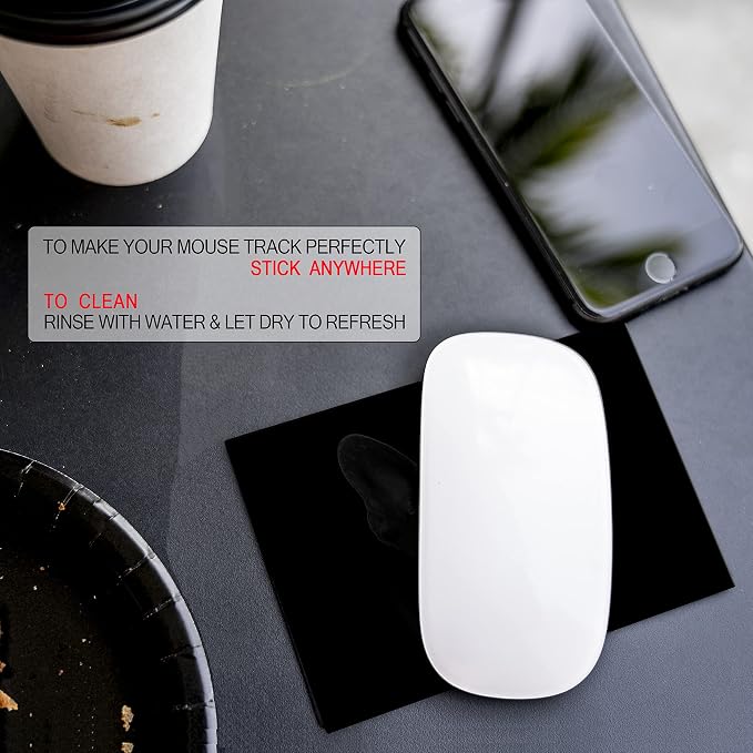 Mouse Pad Adhesive Bottom - Sticks to Any Surface - Portable - Webcam Covers and Screen Cleaner Included (Dog Fog) - Image 7