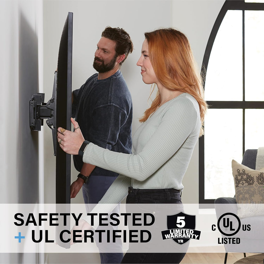 SANUS Extendable Tilting TV Wall Mount for 32”–90” TVs up to 110 lbs – 5.2” Extension for Easy Cable Access and Added Tilt, Tool-Free Tilt to Reduce Glare, Low Profile Design - Image 6