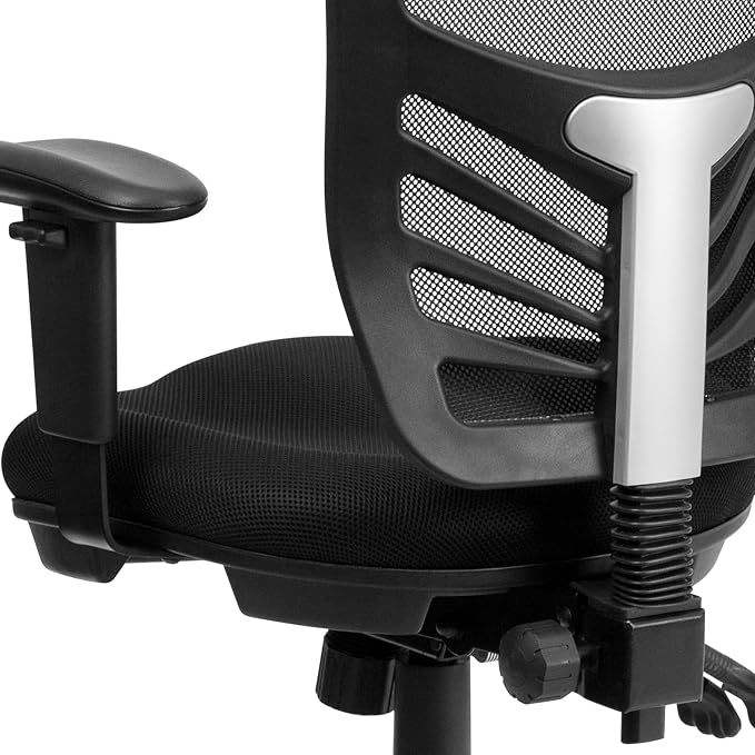 Flash Furniture Mid-Back Black Mesh Multifunction Executive Swivel Ergonomic Office Chair with Adjustable Arms - Image 18