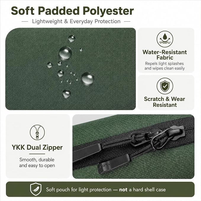 Electronics Travel Organizer, Compact Charger Case | Soft padded polyester helps protect cables, power banks, adapters and earbuds from light splashes and daily scratches - Image 6