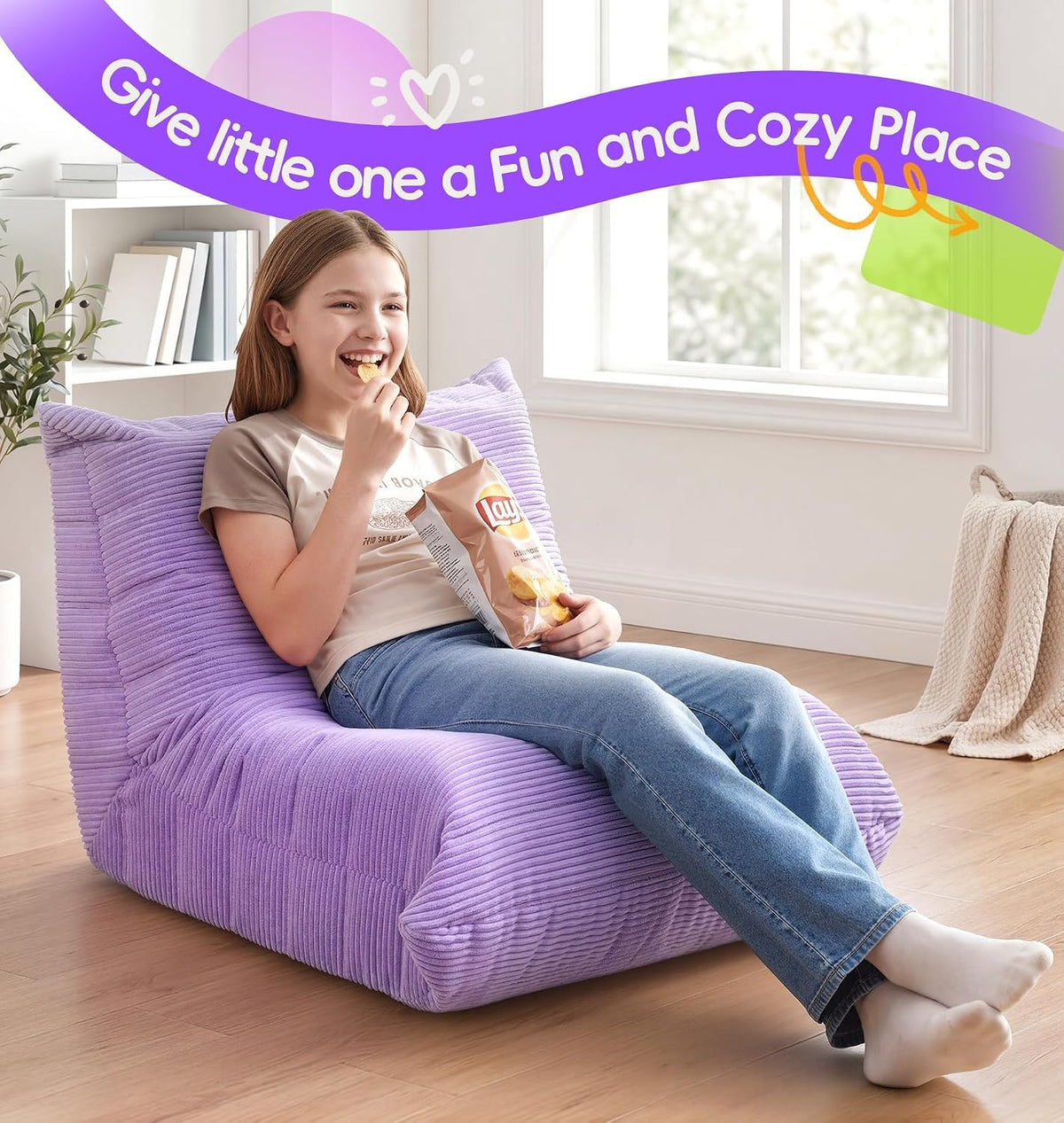 Hobestluk Medium Bean Bag Chairs Lounge Floor Chair BeanBag Couch Togo Sofa - Image 9