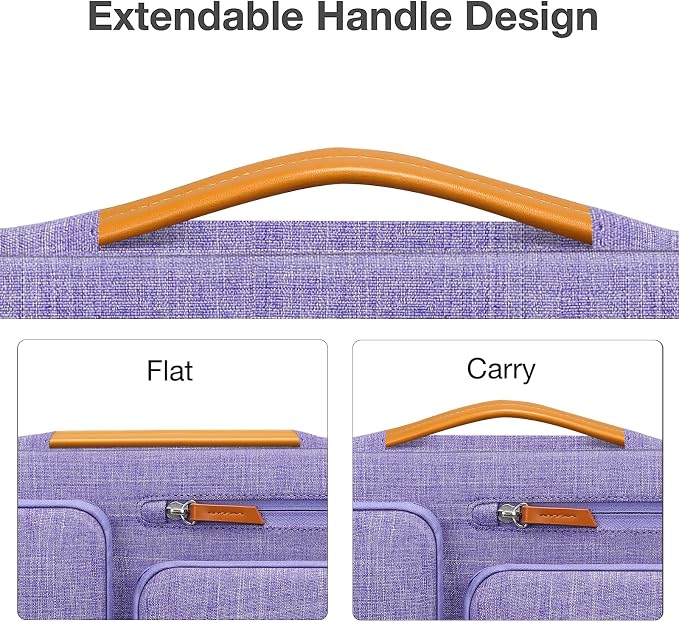 MOSISO 360 Protective Laptop Case 15 inch, 15 inch Laptop Sleeve | Compatible with MacBook Air M5 M4 M3 M2 2026-2023, Dell XPS Plus, Side Open Carrying Case with 4 Zipper Pockets, Purple - Image 5