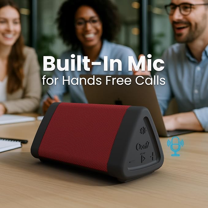 OontZ Angle 3 Gen 4 Portable Bluetooth Speaker, 12W, 24-Hour Playtime, Red | Compact 12W Bluetooth speaker with clear sound,100-ft range, IPX5 waterproof, AUX Input, USB-C Charging Cable. - Image 7
