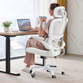 TRALT Office Chair Ergonomic Desk Chair - Gaming Chair with Lumbar Support | 330 LBS Home Office Desk Chairs with Headrest, Reading Chair with Flip-up Armrests, Comfortable Computer Chairs (1, White) by TRALT