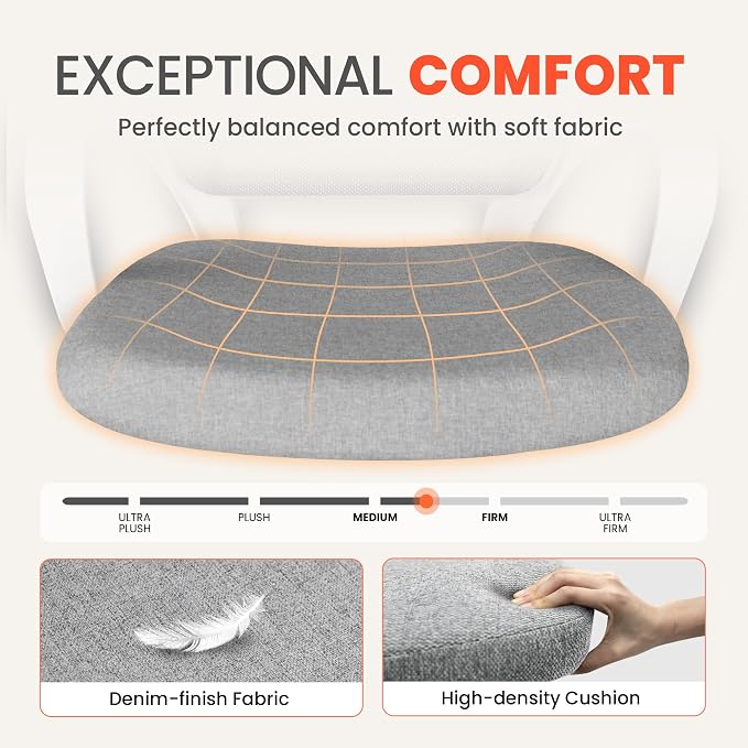 NEO CHAIR Home Office Desk Chair Ergonomic Mesh with Lumbar Support, Grey | Comfortable Mesh Support, Adjustable Height, 360° Swivel and Smooth Casters Designed for Long Hours of Work or Study - Image 4