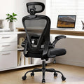 Office Chair, Ergonomic Computer Desk Chair with 3D Headrest | Comfy Home Office Desk Chair with Adjustable Lumbar Support & Flip-up Armrests, 330LBS High Back Mesh Gaming Chair, Black by Unknown