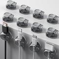 12Pack Cable Clips - Chfeila Latest Dual Spring Cord Organizer with Clasp Lock, [Max Stability] Desk Cable Management, Adhesive Phone Charging Wire Holder for Nightstand/Car/Wall, Office Accessory by Chfeila