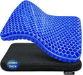 Gel Seat Cushion for Long Sitting Hip Pain, 20x20inch Jumbo Thick Soft & Breathable Cushion for Wheelchair Gel Seat Cushion for Office Home Chairs (Blue) by Helishy