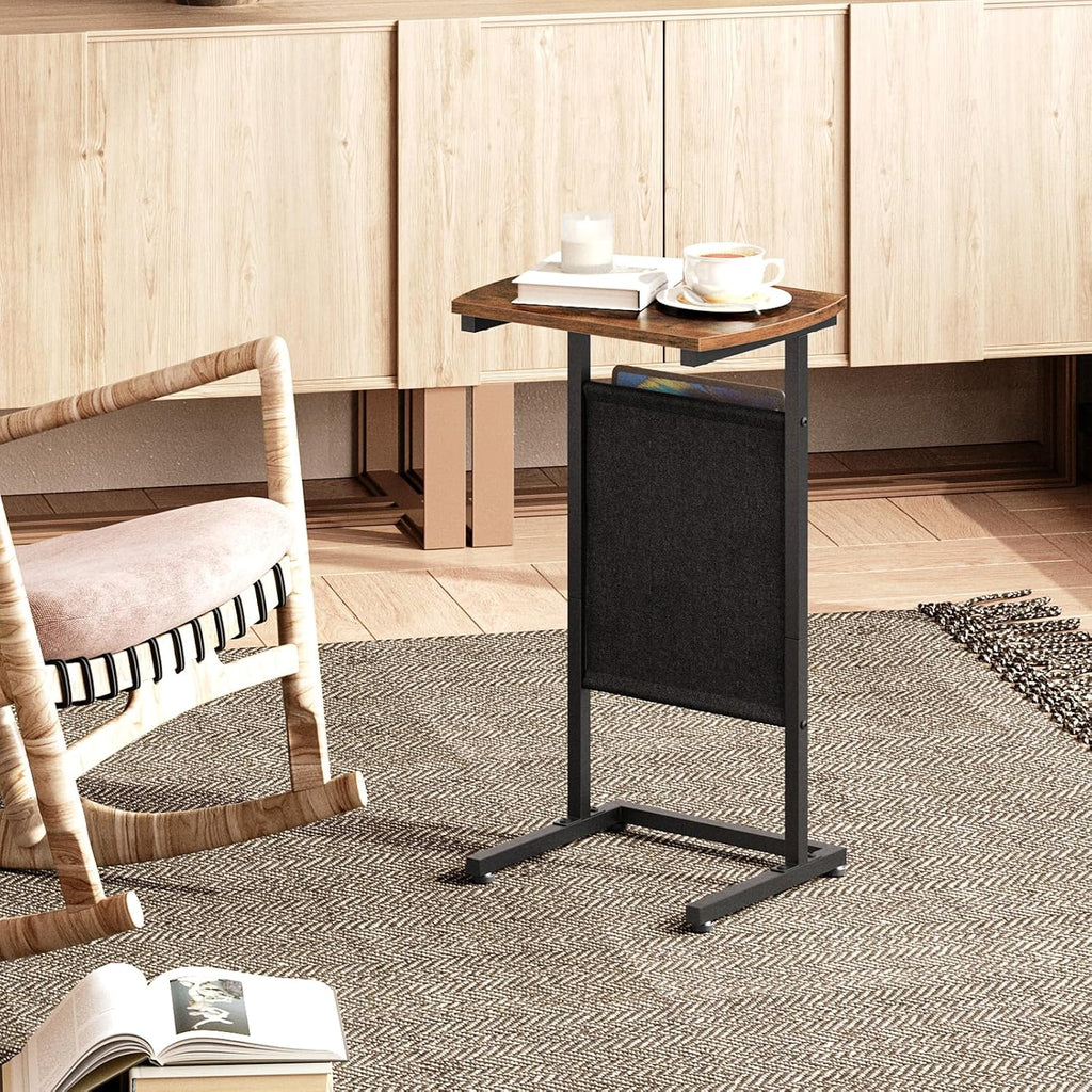 HOOBRO C Shaped End Table, C Shaped Side Table with Storage Bag - Image 4