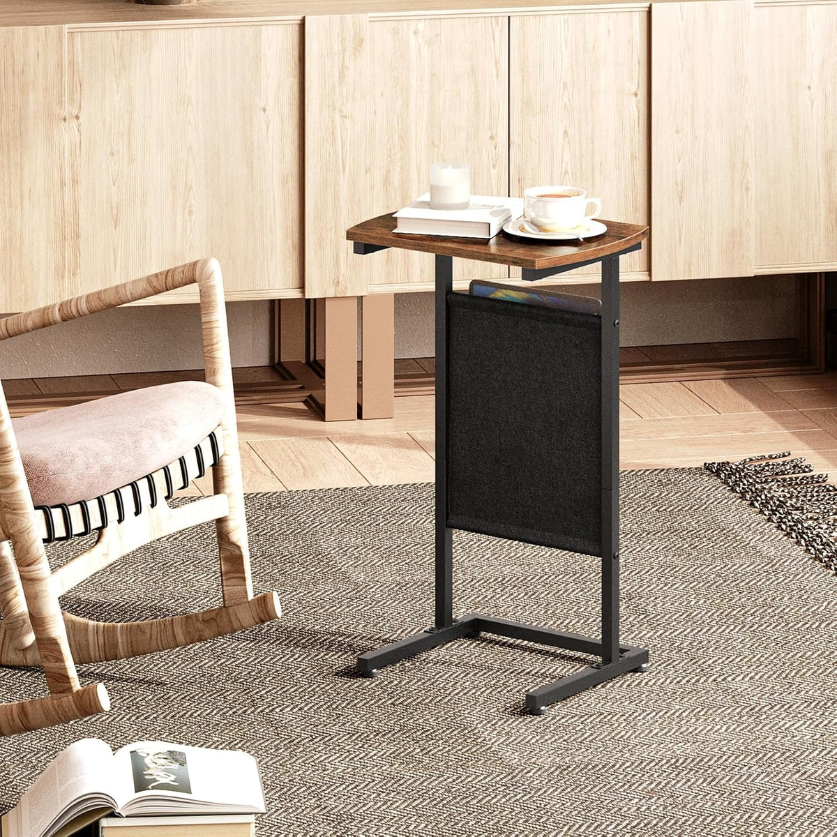 HOOBRO C Shaped End Table, C Shaped Side Table with Storage Bag - Image 4