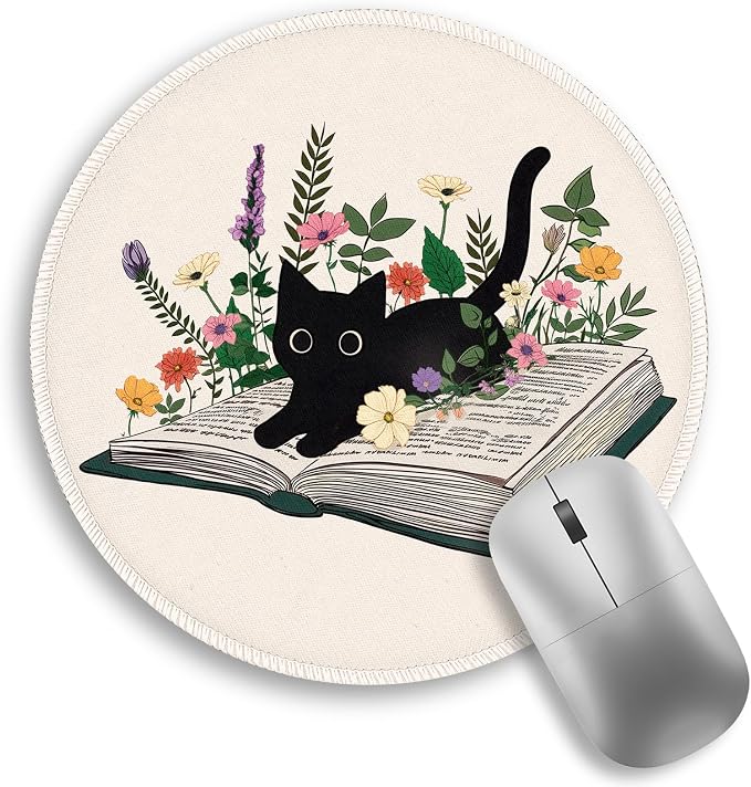Funny Work Mouse Pad, Small Round Mousepad for Desk, Laptop | Mini Travel Wireless Mice Pad for Computer, Office Accessories, Coworker Gifts, 8.6 x 8.6 inch by Lebrocoli