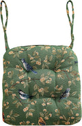 vctops Farmhouse Bird Print Chair Cushions with Ties U-Shaped Soft Comfortable Chair Pads Non Slip Seat Cushions for Indoor Dining Room and Kitchen Chairs(Green,16"x16") by vctops