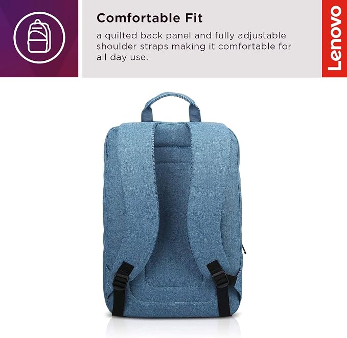 Lenovo Casual Laptop Backpack B210-15.6 inch - Padded Laptop/Tablet Compartment - Durable and Water-Repellent Fabric - Lightweight - Blue (Pack of 3) - Image 6